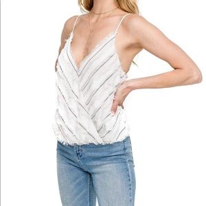 NWT Astr The Label Banded Bottom Surplice Tank